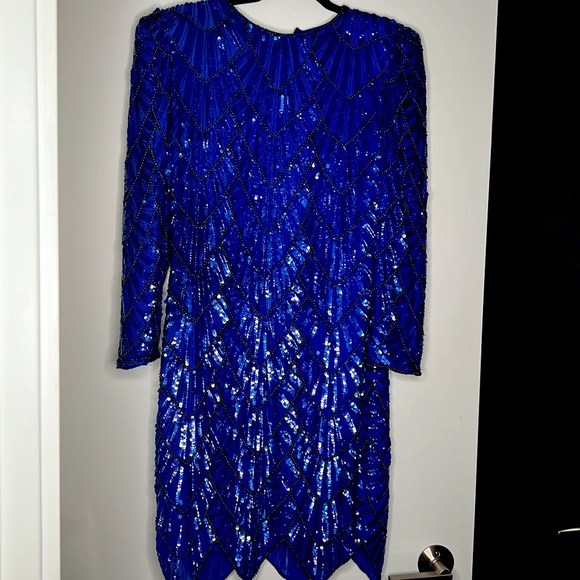 Leslie Fay evenings blue dress. - Picture 2 of 2